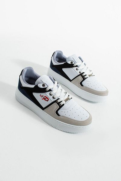 L.A Polo White black thick soled men's sneaker