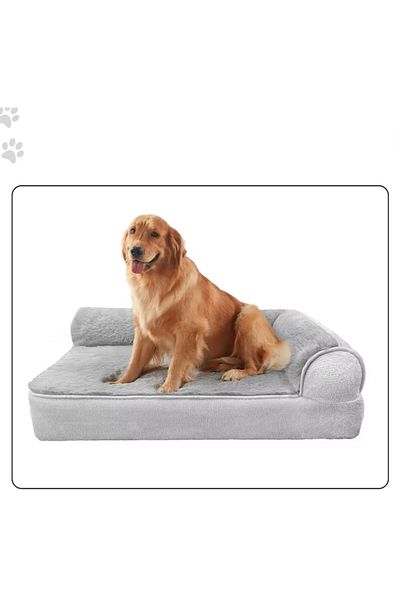 OEM Pet Bed with Detachable Cover Cocolino, Grey/White, Comfort for Small/Medium Size, 15x65x75 cm