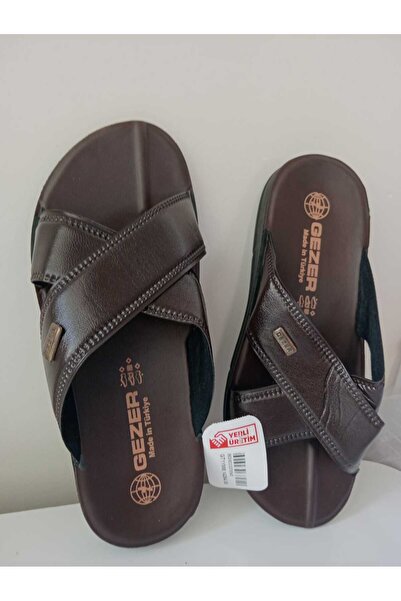 GEZER ανδρικές παντόφλες από συνθετικό δέρμα με χιαστί λουράκι