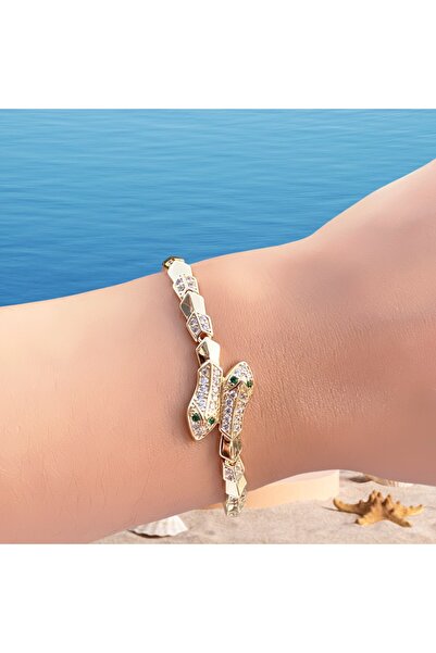 VEGALUXE سوار من حجر الثعبان الفولاذي لا يسبب التسويد.