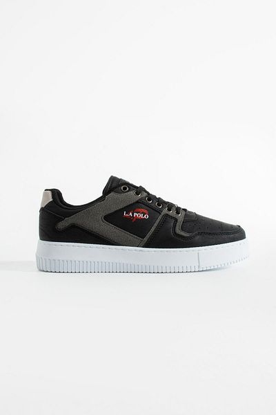 L.A Polo Black Smoked Color Thick Sole Men's Sneaker
