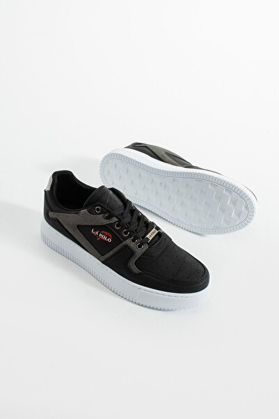 L.A Polo Black Smoked Color Thick Sole Men's Sneaker