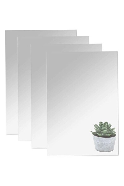 Generic Pack of 4 A4 Self-Adhesive Flexible Acrylic Mirror Tiles – High-Defin...