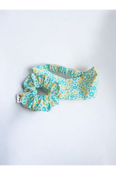 Pirene Flora Duo Hair Band & Scrunchie Set Green