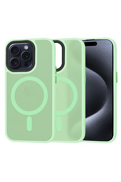 Tim High Protection Case for iPhone 15 Pro, Timaconsafe Y32, Hard Plastic, Light Green Forest