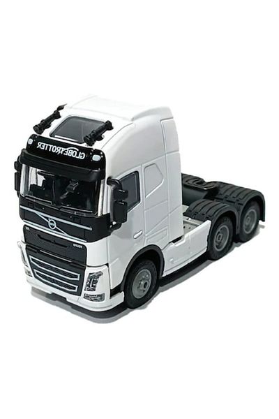 MASHASHOP Metal truck, Volvo FH type, scale 1:32, tilting cabin, lights and sounds, white, 13 cm