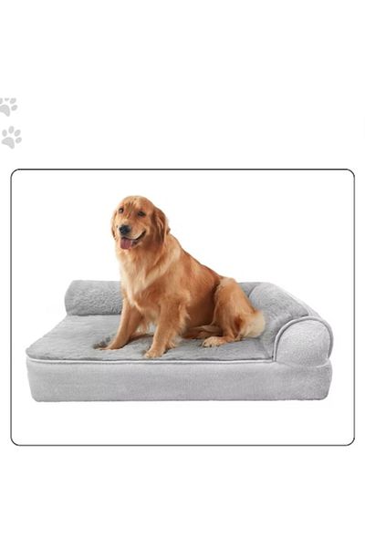 OEM Pet Bed with Detachable Cover Cocolino, Grey/White, Comfort for Small/Medium Size, 15x65x75 cm