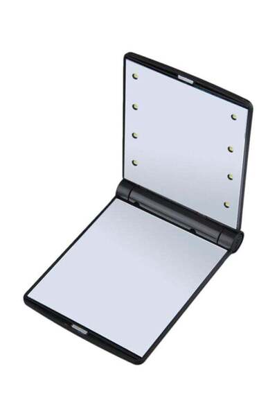 Generic LED Foldable Makeup Mirror Black 110x11x85mm