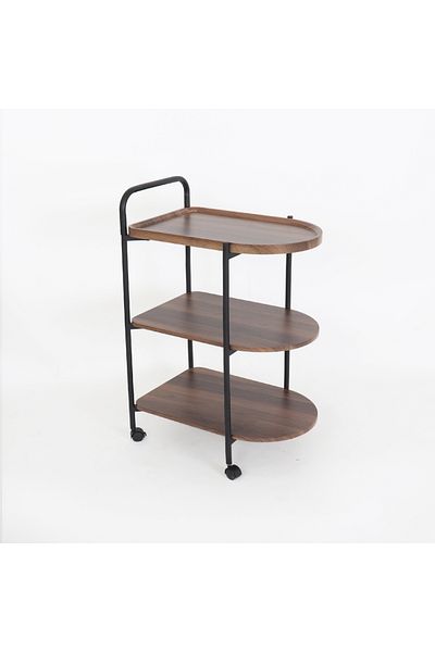 Vi Markets 3-Tier Wood Serving Cart - Metal Poles