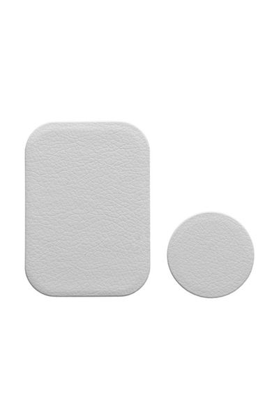 Tim Sticker Metalic Leather pentru suport auto magnetic, Set 2 bucati, Precision Fit, J44, Argintiu