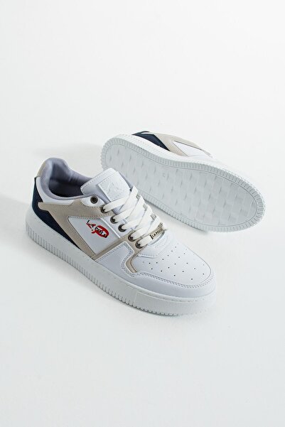 L.A Polo White Navy Blue Color Thick Sole Men's Sneaker