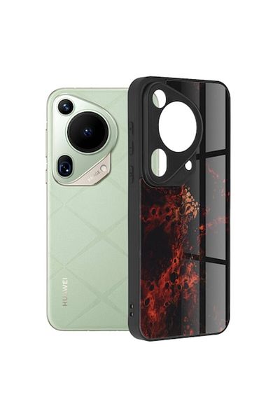 Tim Protective Case for Huawei Pura 70 Ultra, Timacondesign, W68, Hard Plastic, Elegant Ruby Nebula