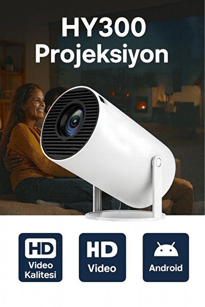 YKK Store HY300 Android Projeksiyon Cihazı – HD Video Kalitesi, Wi-Fi, Taşınabilir Ev Sinema