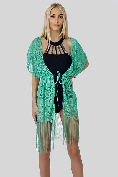 FashionForYou Splendid beach cardigan, with fringes, Vernil, M