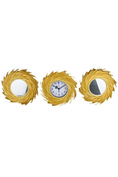 Generic 3-Piece Wall Clock and Mirror Set