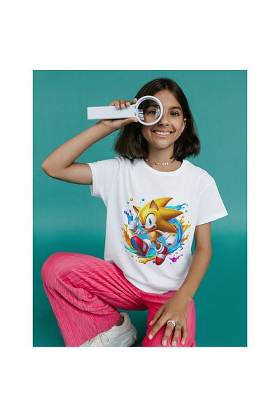 ALPŞAN TİCARET Tails Sonic Kids T-Shirt Sonic Unisex Adult T-Shirt Yellow Sonic T-Shirt