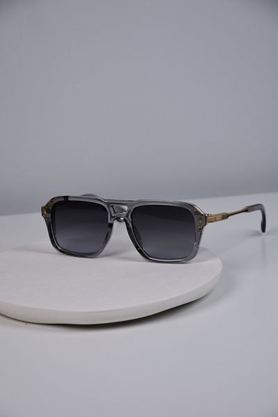 LOOKUP NEW Men's Uv400 Protection Square Rectangle Bone Metal Stainless Sunglasses
