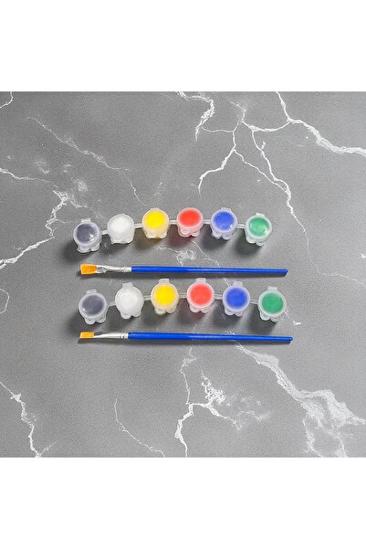 magnocandles 6 renk 3 ml Akrilik boya 2 adet ve 2 fırça