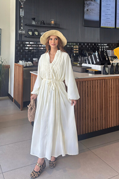 Alhabb Lina Pliseli Yazlık Elbise - Doğal ve Zarif Yaz Stili