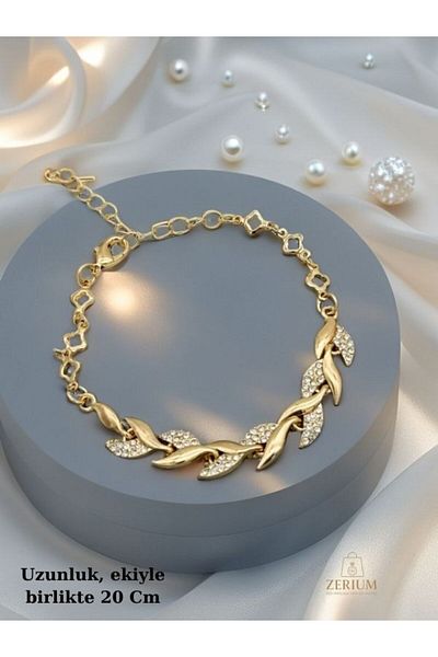 ZERİUM Classic Model Leaf Themed Simple Women's Bracelet