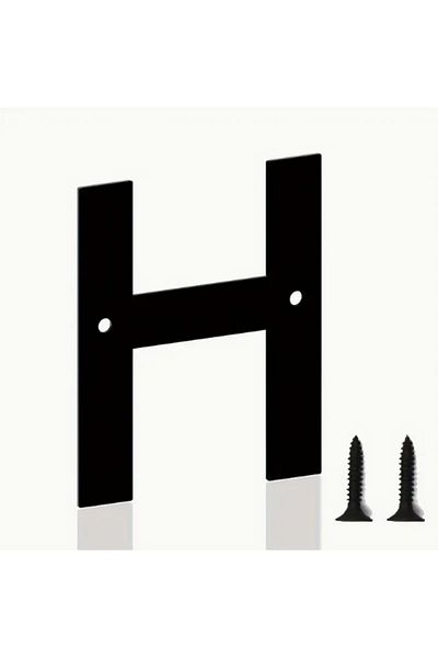 zafrakreklam Wall - Door - Letter Outdoor Size 20 cm - Cnc Cut Letter Black H Letter