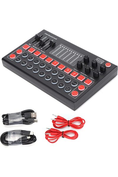 Shopi Live Sound Card, M9 Sound Card Set Bluetooth5.0 Stable Signal Live Sound Card Equipment Kit Compatib