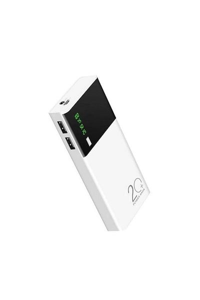 OEM Baterie externa 20000mAh Fast Charge cu 2 porturi USB Alb