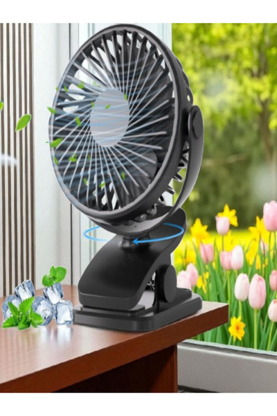 Store Portatif Fan Masaüstü Şarjlı Klipsli