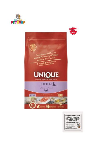 Unique TOM&JERRYPETSHOP-Yavru Kediler İçin Somonlu Zengin Protein Yüksek Enerji 1.5 Kg Premium Kedi Maması