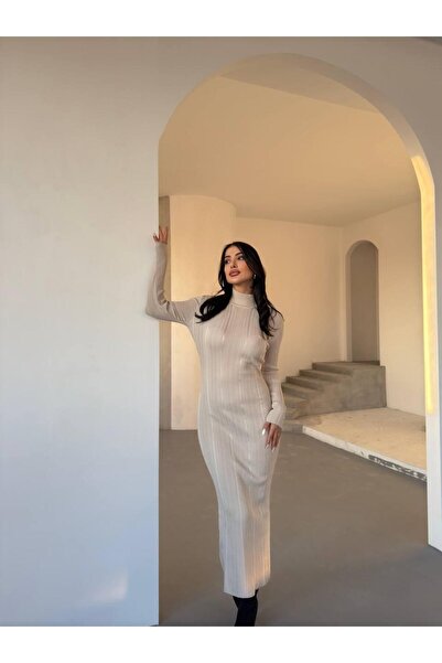 Ware Women's Half Fisherman's Ribbed Stylish Dress