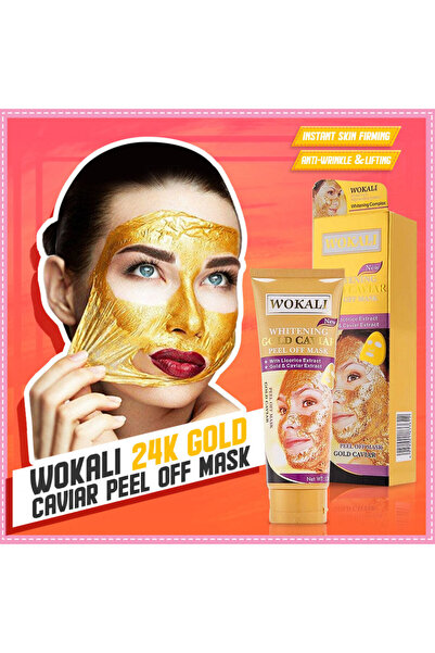 wokali Mască facială detașabilă cu caviar, aur de 24K și colagen, caviar de aur pentru albire, 130 ml