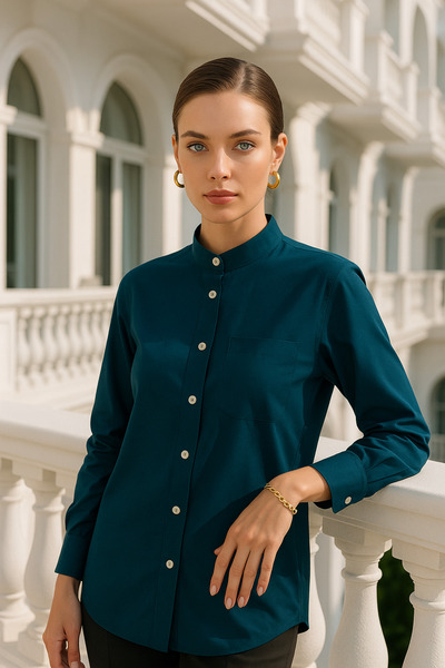 Rich Γυναικείο πουκάμισο με γιακά Trend - Πουκάμισο με λεπτομέρεια τσέπης με γιακά