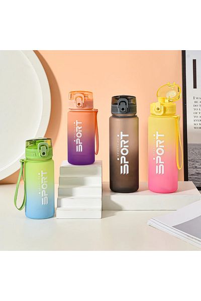 EVİMA 650 ml Portable Cover Safety Water Bottle Flask for Sports Hiking and School