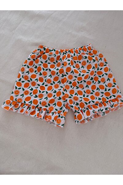Balbadem baby kids Orange and Strawberry Patterned Baby Girl and Child Summer Set 1-5 Years Old