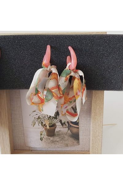 lor Long polymer textile earrings with protocalium