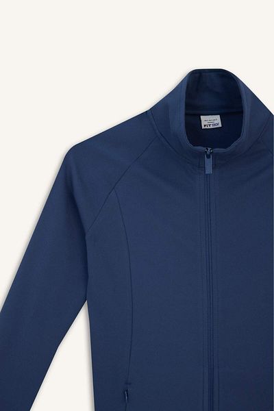 DeFacto Defactofit Fitted Stand Collar Double Pocket Zipper Sports Cardigan B3985Ax25Au