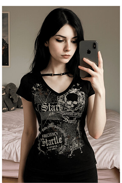 Köstebek Startle Skull Gothic Zımbalı Bluz