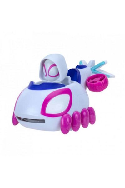 Marvel Figurina Spidey Amazing Friends, cu masinuta, Little Vehicle, Ghost Spider, 12cm