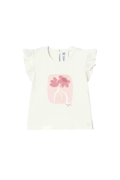 MAYORAL Children's T-Shirt Ecru-Pink