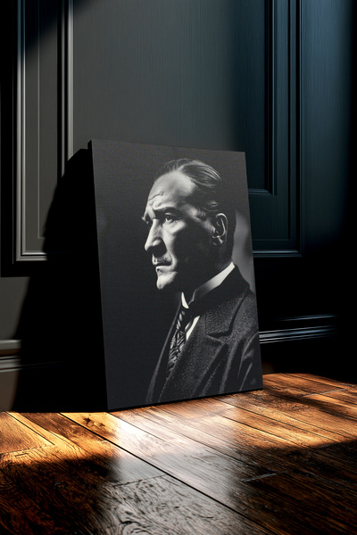 Ahsen resim çerçeve Atatürk Kanvas Tablo Siyah Beyaz İşyeri Ev