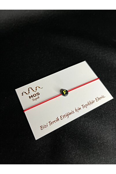 Mos Tespih Letter F Adjustable Drawstring Luck Bracelet