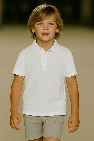 BAGİSTA BUTİK Unisex Kids Polo Neck Short Sleeve School T-shirt