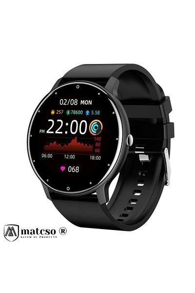 matcso by CSM 4U PRODUCTS® SmartWatch, 1.28 inch Display, Call/Sms/Social Media Notifications, Full Touch, Black
