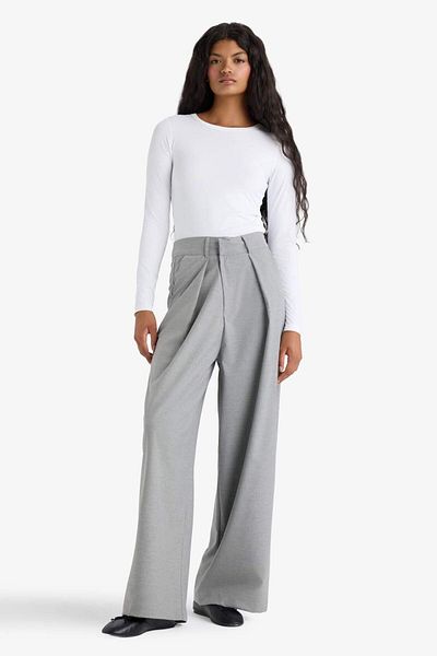 DeFacto Wide Leg Double Pocket High Waist Wide Leg Pants F8139Ax25Au