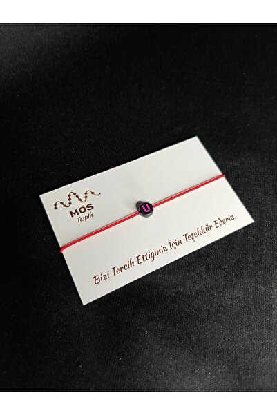 Mos Tespih Letter U Adjustable Drawstring Luck Bracelet