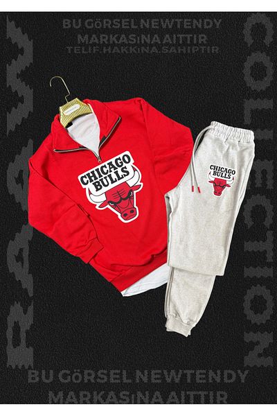 Minikelya Chigago Bulls Fan Dikyaka Sweatshirt Sweatpants 2 Fan Set Combination