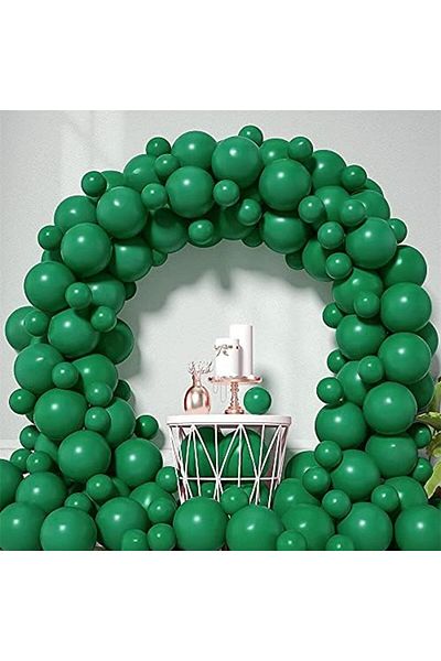 Contento De Semrik Dark Green Latex Balloons for Parties by Elicdon - 50 Pieces, 12-inch