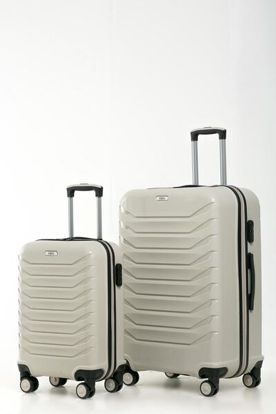 Celonia YEFA PP Polipropilen Kırılmaz Büyük & Kabin Boy 2'li Valiz Seti