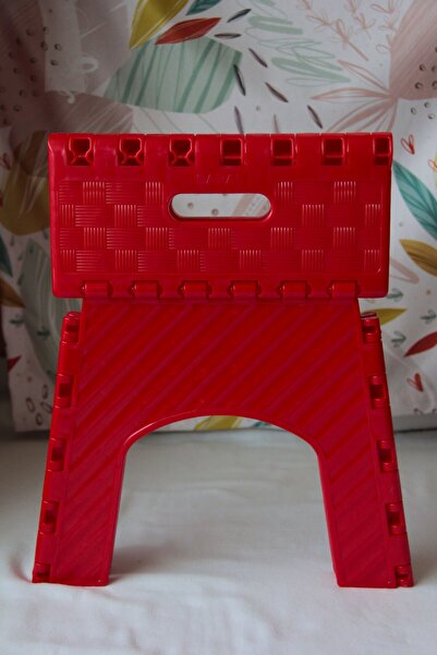 saral plastik Katlanabilir Tabure Küçük Boy Kırmızı Renk Taşınabilir Piknik Taburesi,Mutfak Taburesi,Kamp Taburesi