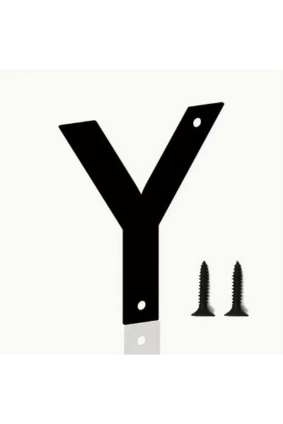 zafrakreklam Wall - Door - Letter Outdoor Size 20 cm - Cnc Cut Letter Black Y Letter